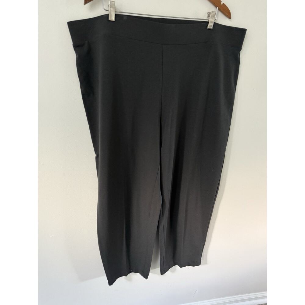 Pure Jill Womens Wide Leg Elastic Band Pants Black Size 3X Stretch Career